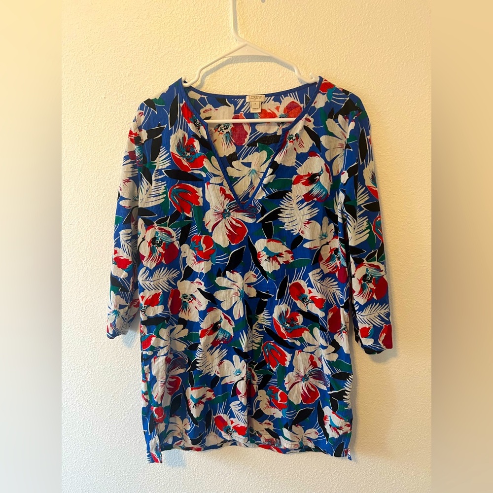 J Crew Floral Swimsuit Cover size M